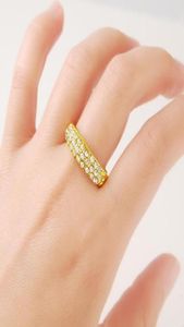 Wedding Rings Luxury Fashion Jewelry Minimalist Real 24K Pure Gold Color Filled For Women Size7 8 9 10Girls Party5031969