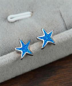 Stud Simple Female White Blue Opal Starfish Earrings Cute Sea Star Small Boho Rose Gold Silver Color For WomenStud7015691