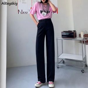 Capris Women Pants Streetwear Summer Fashion Office Korean Style Straight Harajuku Backgy Black Vintage Vintage Allmatch Comfort