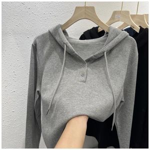 Frauen Hoodies Mit Kapuze Langarm T-shirt 2024 Frühling Kleid Lose Und Dünne Casual Pullover Jacke Hohe Qualität Weiß Schwarz