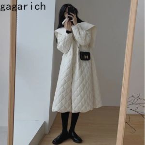 Parkas Gagarich Clothes Women Autumn Winter Doll Collar Design Niche Temperament Retro High End Midlength Warm Clothes Women Parkas