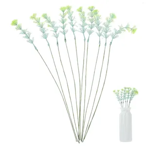 Decorative Flowers 10pcs Simulated Plant Stems Artificial Faux Stem Fake Picks For Diy Shop Window Display