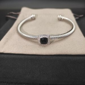 DY retro designer de jóias pulseira vermelha pedra preciosa abertura pulseira de alta qualidade designer pulseira para mulheres torcidas acessórios de jóias de prata zh148 B4