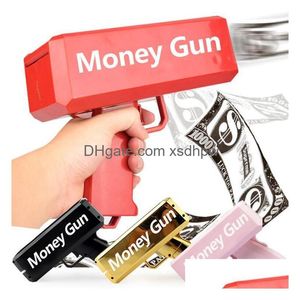 Novelty Games Make It Rain Money Gun Red Cash Cannon Super Toys 100Pcs Bills Party Game Outdoor Fun Fashion Gift Supply Drop Deliver Ot6Wa