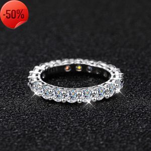 Band Rings Cosya 22 CT Full Moissanite Row Rings for Women 925 Sterling Silver D White Gold Diamond Rings Eternity Wedding Fine Jewelry AA230417