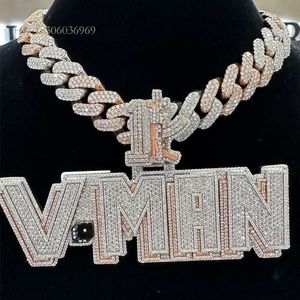 Fabriksanpassad isad VVS Moissanite Lab Hip Hop Name Chain Pass Pass Diamond Tester Män 10K Guldsmycken