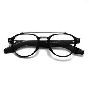 Solglasögon ramar japansk stil kvalitet acetat ovala glasögon ram för män kvinnor optisk myopi läser recept lins handgjorda