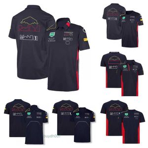 UTXD Herrpolos F1 Racing Model Clothing Tide Brand Team Perez Cardigan Polo Shirt Polyester Quick-Torking Motorcykel Riding Suit med SA Customizerbara