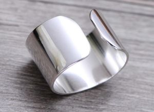 Jianery Bohemian Vintage Silver Color Big Smooth Rings for Women Open Finger Rings Girls Christmas Gifts A228793797
