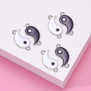 Charms 10st/Lot Oil Drop Yin Yang Taiji Bagua Pendant Kung Fu Chinese Style Emamel Charm Diy Earrings Keychain Accessories Hinding Set Set Set