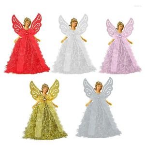 Christmas Decorations Treetop Princess Figurine Angel Tree Topper Elegant With Wings Decor Party Supplies