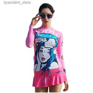 Camicie casual da uomo SABOLAY Camicie Rashguard da donna Protezione solare Surf Abbigliamento ad asciugatura rapida Gonna tuta Abbigliamento da spiaggia femminile Tuta Proteggi Meduse Sole L240306