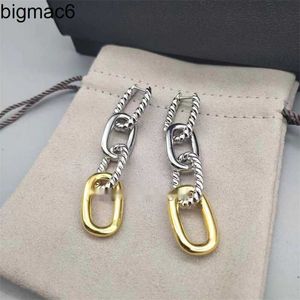 Stud earrings shipping designer free jewelry bijoux woman fashion earring luxury Earrings Double Color Twisted Four Ring Buckle Chain Dy High Quality Accessories