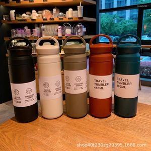 Water Bottles Double Layer Thermos Bottle Stainless Steel Insulated With Handle Vacuum Thermal Flask Tea Coffee Mug Drinking