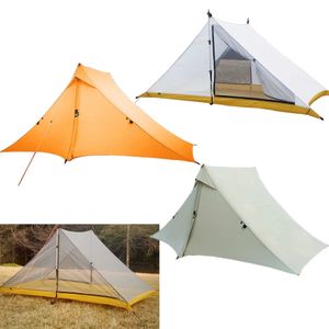 Professionelles, wasserdichtes, zweiseitiges 20D-Silnylon-Zelt für 2 Personen, ultraleichtes Outdoor-Camping, Wandern, 34-Jahreszeiten-Rucksackzelte 240220