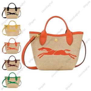 2024 Womens Mini Weave Lady Tote Famous Mens Handbag Straw Basket Designer Summer Travel Crossbody Clutch with Shoulder Strap Hand Bag