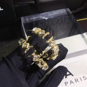 Brincos banhados a ouro diamante boutique feminino marca designer estilo de moda amor presente jóias com caixa charme brincos de argola
