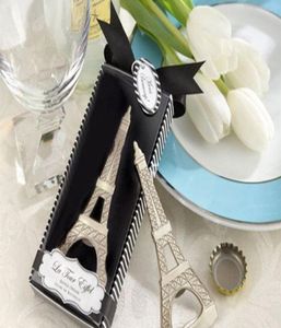 Nova novidade criativa itens de festa em casa A Torre Eiffel Chrome abridor de garrafa favores de casamento caixa de presente embalagem 8155027
