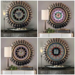 Decorative Objects Figurines HUACAN 5D Diamond Painting Clock Special Shaped Cartoon Mandala Diamond Embroidery Art Rhinestone Handicraft Home Decor Gift