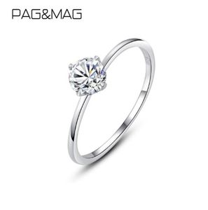 Anéis de casamento PAG MAG 05ct 56mm EF redondo 18k branco banhado a ouro 925 anel de prata para mulheres diamante banda presente de aniversário 2209208914822