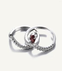 Cluster Rings Gem39s Ballet Design 585 14k 10K vit guldbubbla ring för kvinnors patiens matchande Eternity Wedding Band Engage8310532