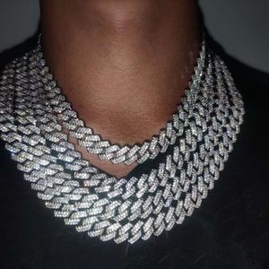 Wholesale 10mm 15mm 18mm Hip Hop Cuban Chain Diamond Tester Necklace Moissanite