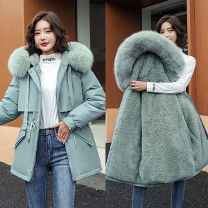 Parkas 2023 New Winter Jacket Women Parkas Warm Casual Parka Clothes Jackets Hooded Parka Female Fur Lining Thick Mujer Snow Wear Coat