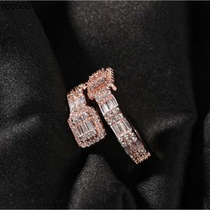 Hip Hop 10k Rose Gold Moissanite Diamond Men ring Gold VVS Klassiska enkla diamantringar