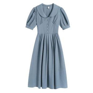 Klänningar kort ärm Peter pan krage moderskapsköterska klänning zip ammande kläder kontor lady elegant amning skjortor grossist