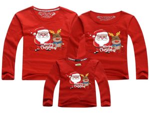 Roupas de natal novo bebê criança pai mãe combinando roupas de família natal cervos impressão família pai filho manga longa tshirts9451586