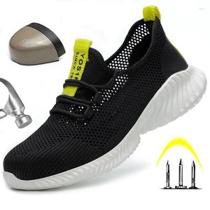 Stövlar Lätt komfort säkerhetsskor för män Kvinnor arbetar sneakers ståltå punkteringssäker andningsskydd 46
