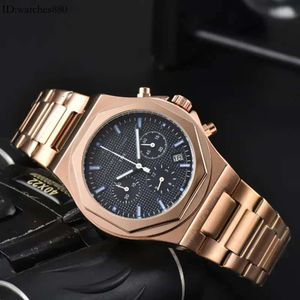 GPP Stainless Steel Wrist Watches Men Mens Calendar Full Function Date Multifunction Chronograph All Dial Work Quartz Watchs Top Clock Watch