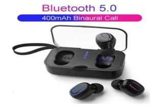 Nuovi auricolari Bluetooth invisibili T18S 50 Mini auricolari wireless TWS Cuffie stereo per bassi profondi con scatola di ricarica PK portatile i128154386