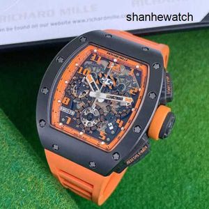 Athleisure Watchデザイナー腕時計RMリストウォッチRM011-FMシリーズRM011オレンジセラミック限定版ファッションレジャースポーツ機械腕時計RM011
