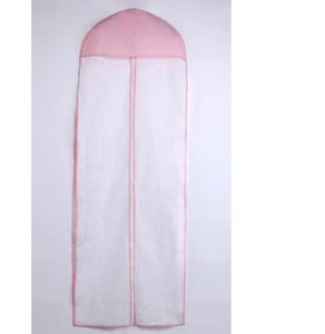 Novo sem sinalização rosa branco barato vestido de noite de casamento saco de armazenamento de casaco de poeira4096250