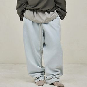 Calça jeans larga reta masculina, calça comprida casual masculina e feminina hip hop streetwear mg240051