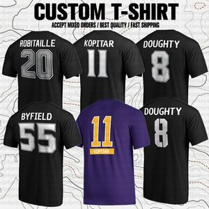 Anze Kopitar Drew Doughty Luc Robitaille Wayne Gretzky Quinton Byfield Rob Blake Kevin Fiala USA Hockey Club Fans gebrandete Kurzarm-T-Shirt-T-Shirts