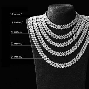 ÜCRETSİZ Nakliye Gra Sertifikası Moissanite Elmas 10mm 12mm 14mm 18mm 925 Erkek Hip Hop Kolye için Gümüş Küba Bağlantı Zinciri