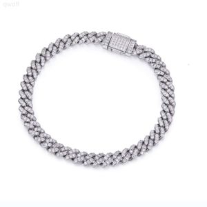 Iced Out Hip Hop 925 Silver Men Moissanite Cheap Tennis Bracelets Bangles Moissanite Cuban Chain