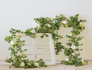 180 CM Flores Artificiais Plantas Decorações de Festa de Casamento Falso Eucalipto Videira Guirlanda Pendurada para Casamentos Folha Home Office Garde7327249