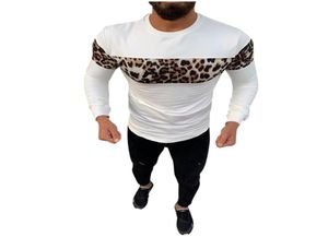 Men039s Clothing Leopard Patchwork T Shirt Fitness Long Sleeve Tshirts O Neck Man Boy Tshirt For Male Tshirts Mxxl 30H T20064089841