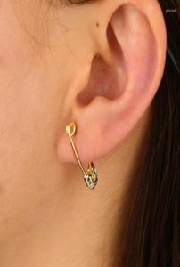 Hoop Huggie Multi Color Paperclip Safety Pin Earring Unique Women Jewelry Whole Drop Est Delicate Brinco ACC 20228759912
