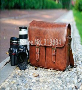 1x moda nadir eski vintage görünümlü deri dslr kamera çantası coffee9281111