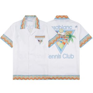 2024 Designer Camisa Mens Moda Geométrica Geométrica Bowling Camisa Havaiana Geométrica Casual Camisa Homens Slim Fit Manga Curta T-shirt Versátil