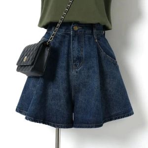 Shorts sciolte pantaloncini di denim gamba larga per donne alla moda coreana Summer high waist a linea pantaloni caldi shorts a jeans vintage femminile femminile