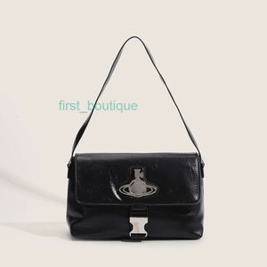 Trendy Brand Saturn Bags Patent Leather Metal Versatile Underarm Bag Postman