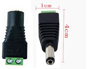 CCTV Cameras 21mm x 55mm Female Male DC Power Plug Adapter for single color 50503528 Led strip jack connector 50pcslot4304392