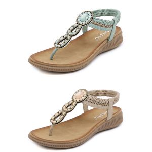 Bohemian Sandals Women Kaptaki klin gladiator sandałowy damski elastyczny plaż