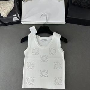 Tanque de moda de verão Mulheres fêmeas de malha de tricô colete sexy bordado embutido Diamond Diamond Vest Ventilation Woven Top 9115
