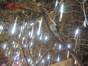 Cordas 30cm 144 LED 50cm 240LED Luz Chuva de Meteoros Caindo Gota de Chuva Neve Queda Xmas String Luzes Ao Ar Livre Árvore 8tubesset2043641